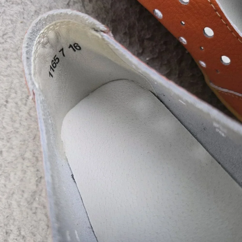 Women's Size 7 Orange Casual Classic Leather Slip On Ballet Flats Comfort Shoes - Picture 4 of 8